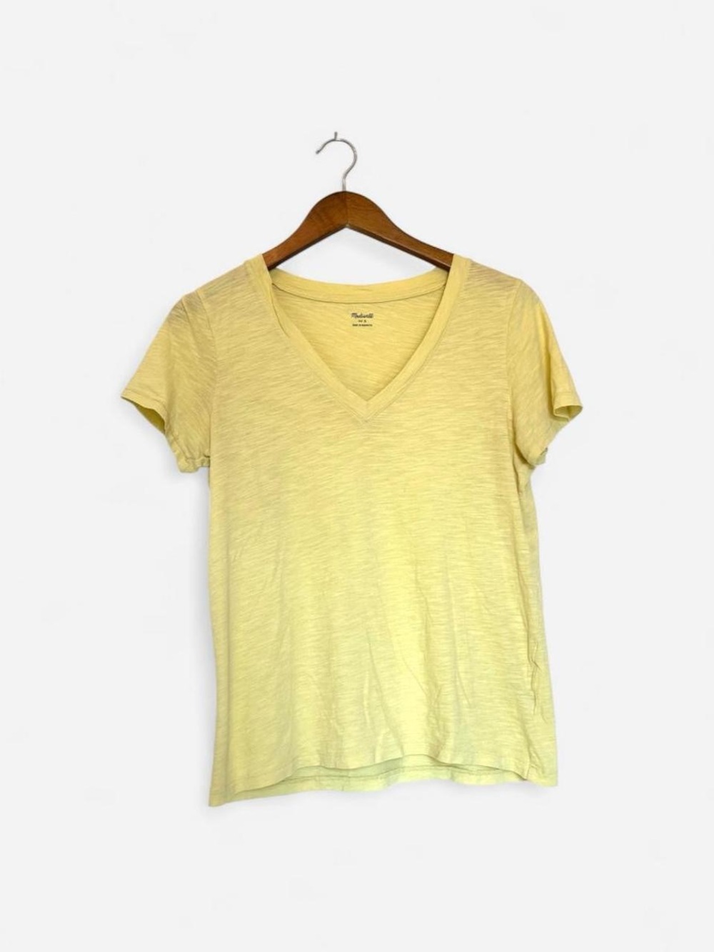Madewell Yellow V-Neck 100% Cotton Women’s Tee
